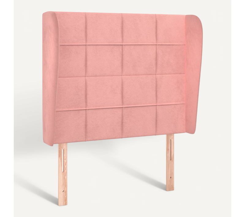 Tête De Lit Avec Oreilles Rose 103x23x118/128 Cm Velours