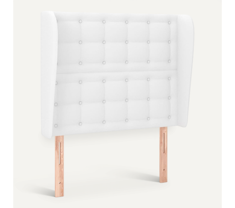 Tête De Lit Avec Oreilles Blanc 83x23x118/128 Cm Simili
