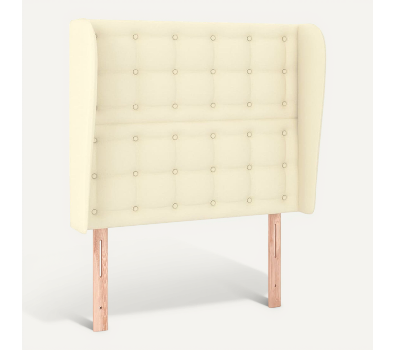 Tête De Lit Avec Oreilles Crème 83x23x118/128 Cm Simili