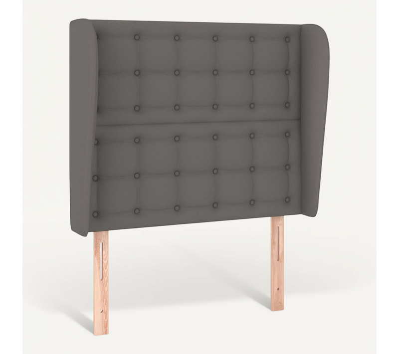 Tête De Lit Avec Oreilles Gris 83x23x118/128 Cm Simili