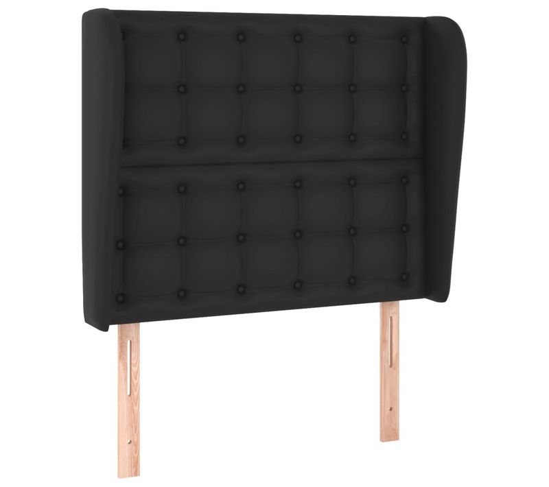 Tête De Lit Avec Oreilles Noir 103x23x118/128 Cm Similicuir