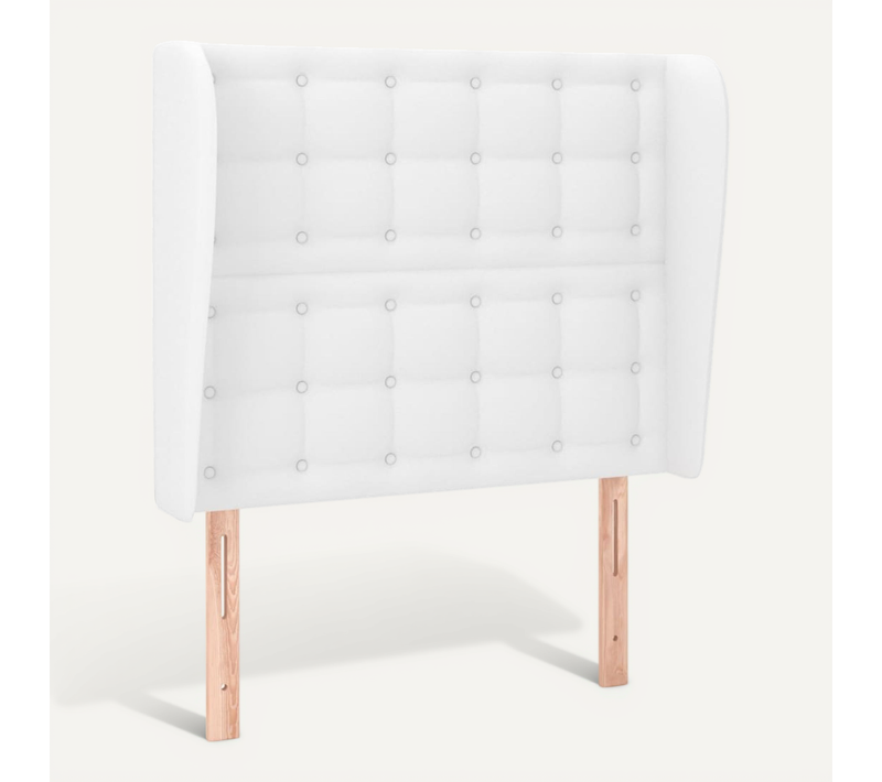 Tête De Lit Avec Oreilles Blanc 103x23x118/128 Cm Simili