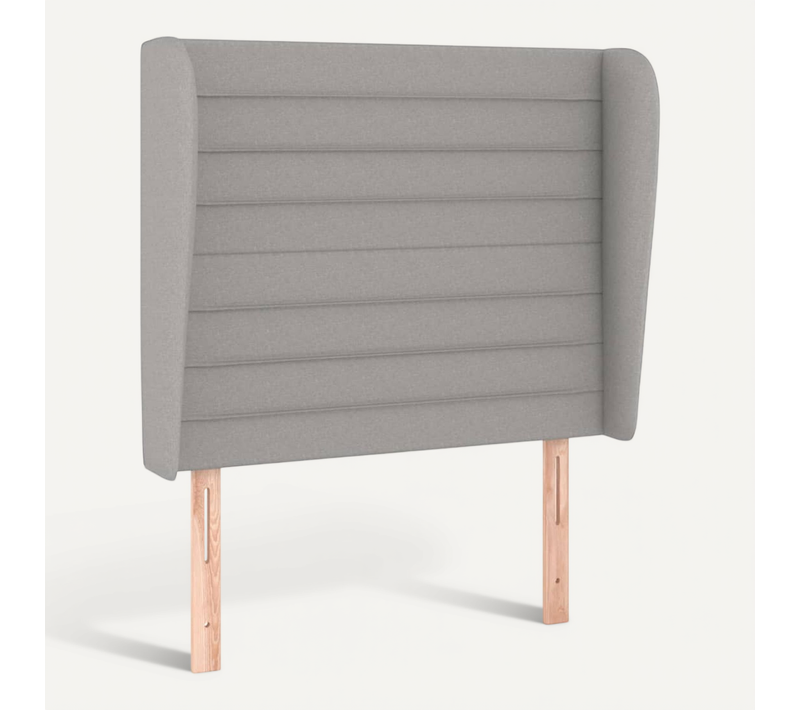 Tête De Lit Avec Oreilles Gris Clair 83x23x118/128 Cm Tissu