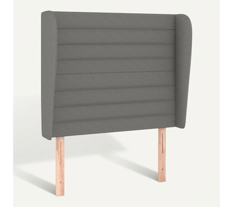 Tête De Lit Avec Oreilles Gris Foncé 83x23x118/128 Cm Tissu