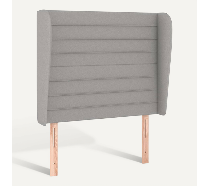 Tête De Lit Avec Oreilles Gris Clair 93x23x118/128 Cm Tissu
