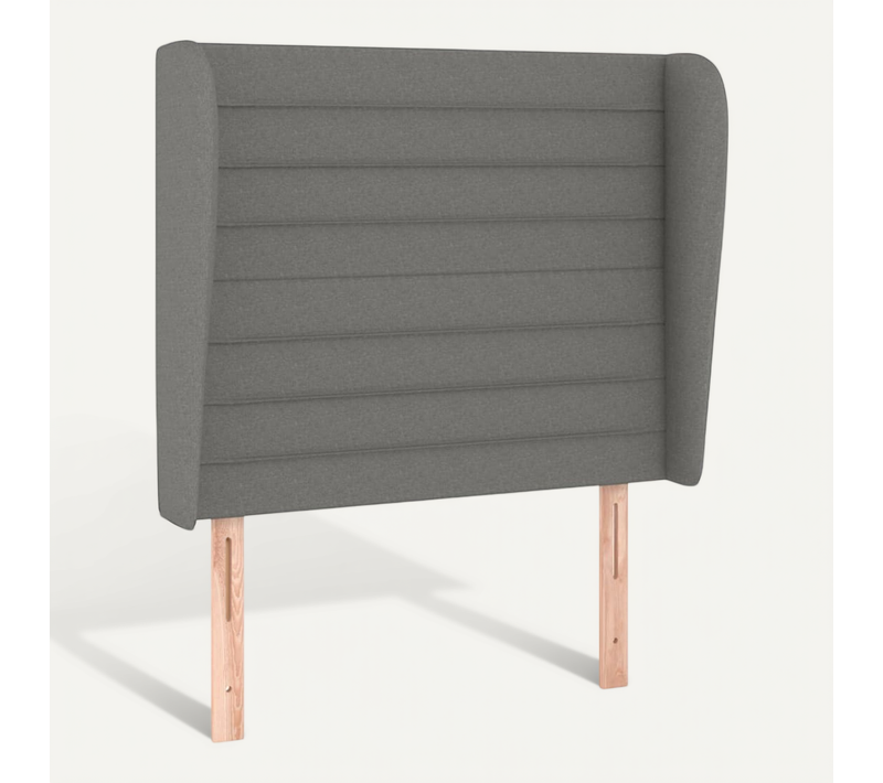 Tête De Lit Avec Oreilles Gris Foncé 93x23x118/128 Cm Tissu