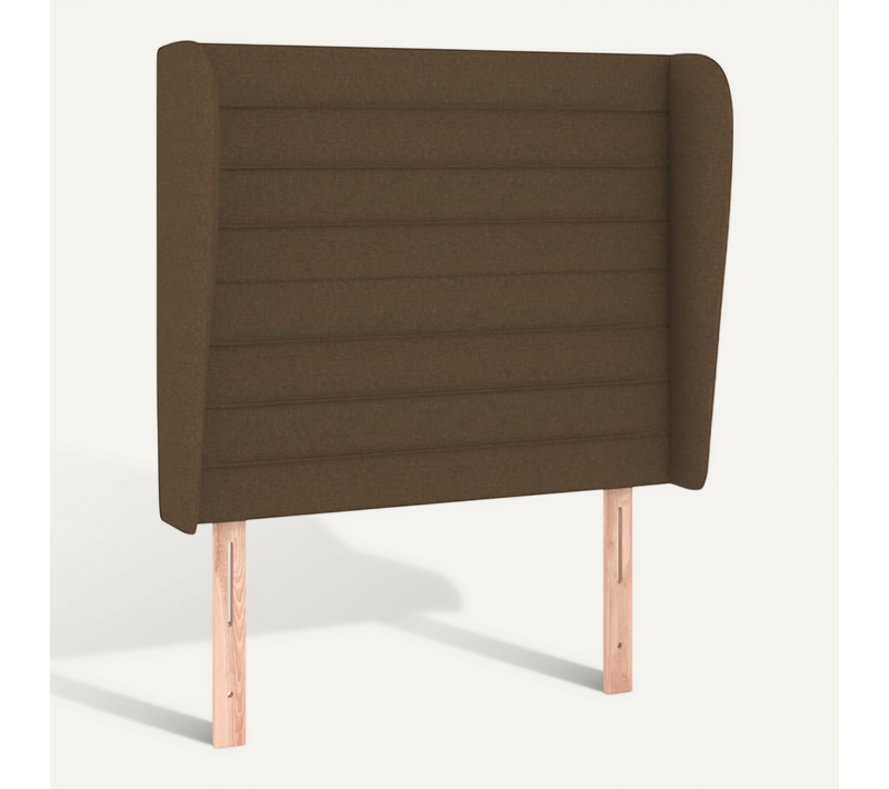 Tête De Lit Avec Oreilles Marron Foncé 93x23x118/128 Cm Tissu