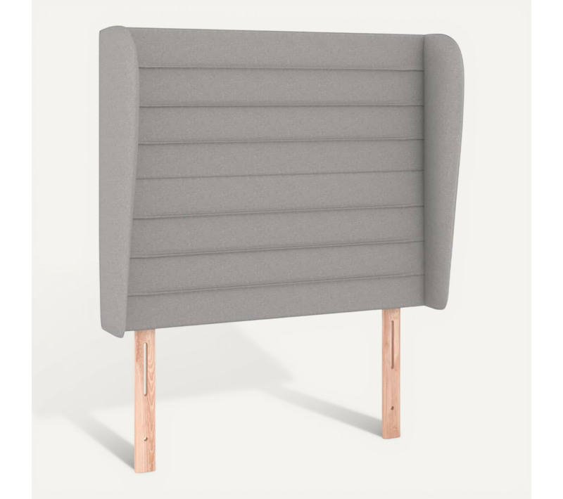 Tête De Lit Avec Oreilles Gris Clair 103x23x118/128 Cm Tissu