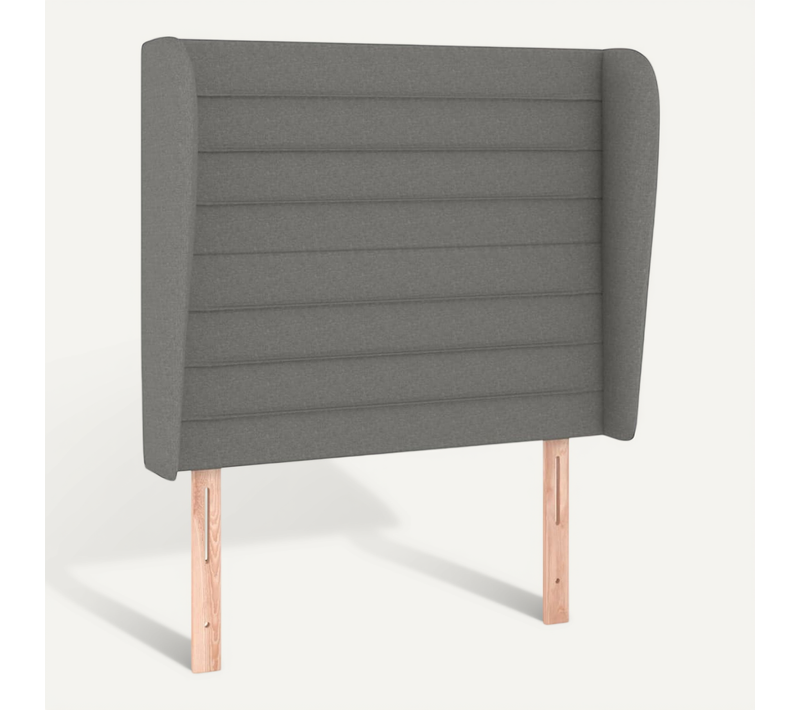 Tête De Lit Avec Oreilles Gris Foncé 103x23x118/128 Cm Tissu