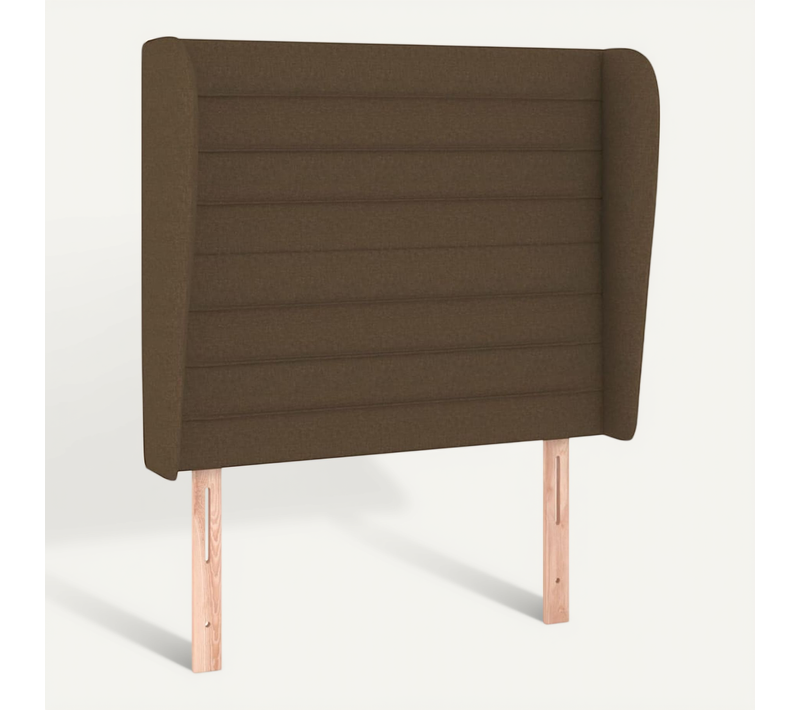 Tête De Lit Avec Oreilles Marron Foncé 103x23x118/128 Cm Tissu