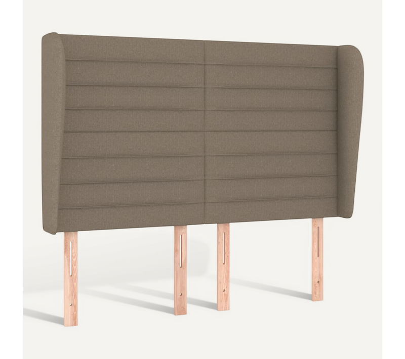 Tête De Lit Avec Oreilles Taupe 147x23x118/128 Cm Tissu