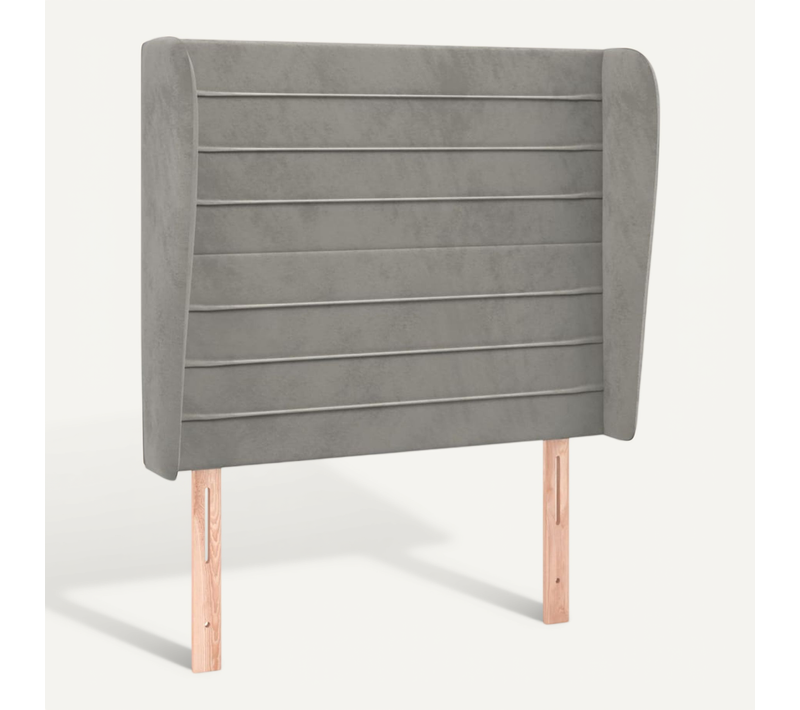 Tête De Lit Avec Oreilles Gris Clair 83x23x118/128 Cm Velours