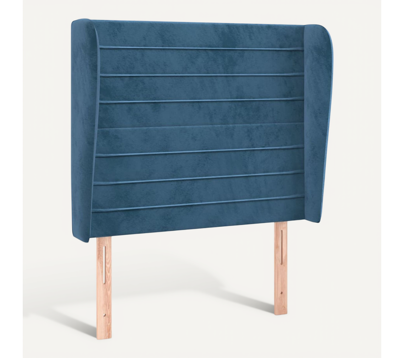 Tête De Lit Avec Oreilles Bleu Foncé 83x23x118/128 Cm Velours