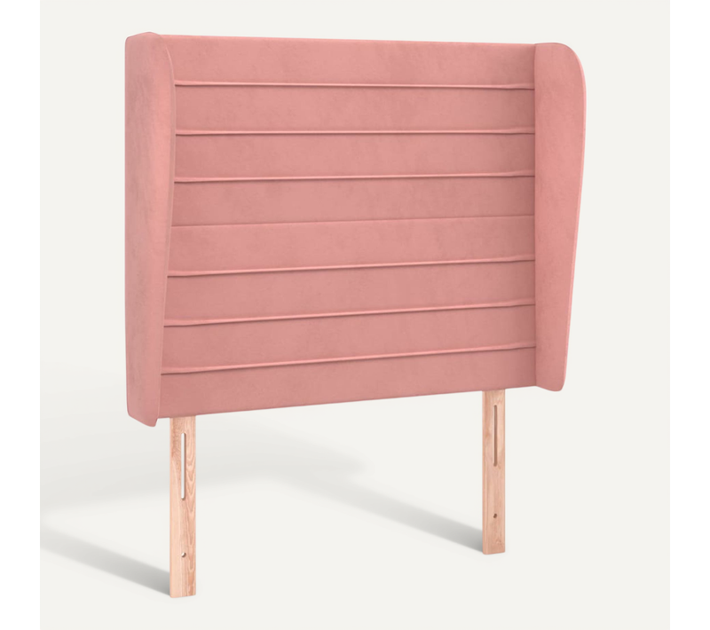 Tête De Lit Avec Oreilles Rose 103x23x118/128 Cm Velours