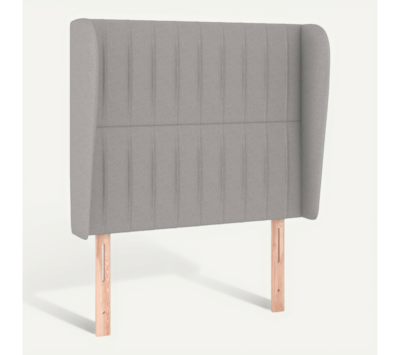 Tête De Lit Avec Oreilles Gris Clair 83x23x118/128 Cm Tissu