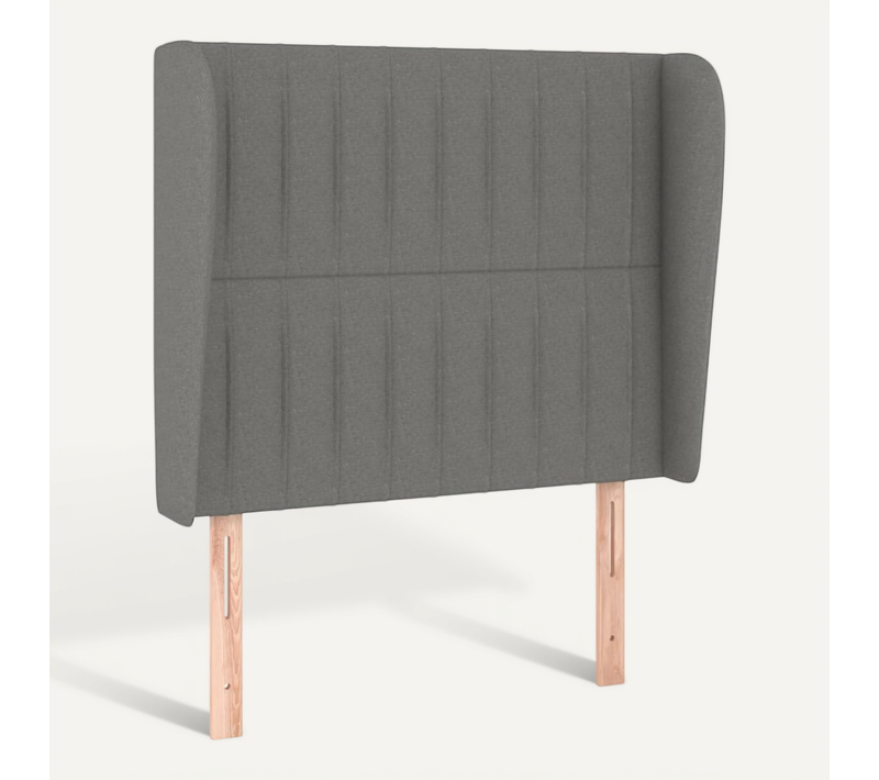 Tête De Lit Avec Oreilles Gris Foncé 83x23x118/128 Cm Tissu