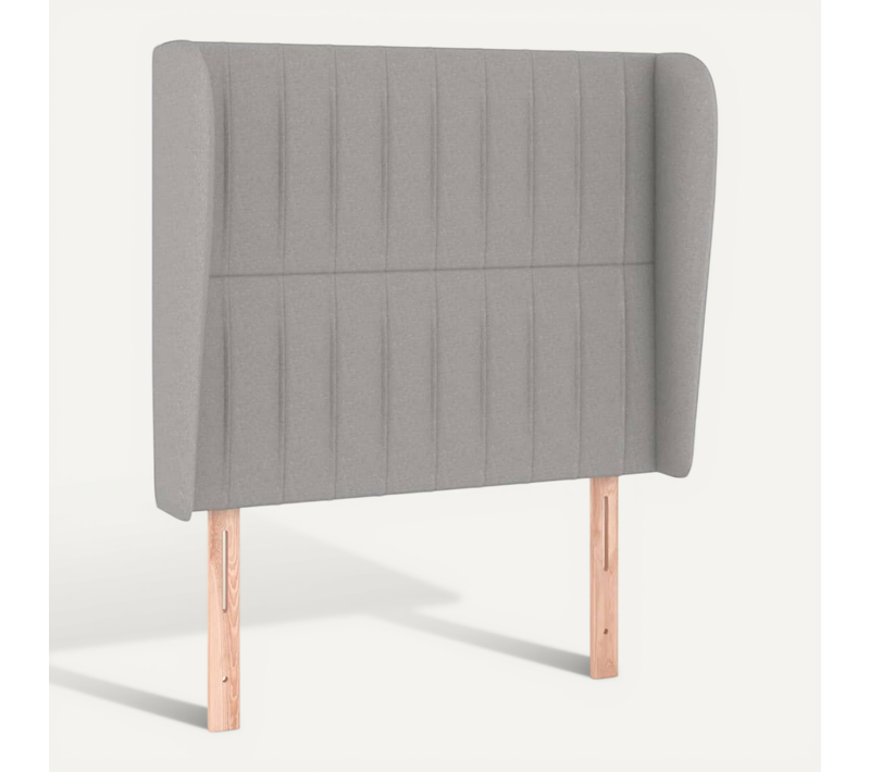 Tête De Lit Avec Oreilles Gris Clair 93x23x118/128 Cm Tissu
