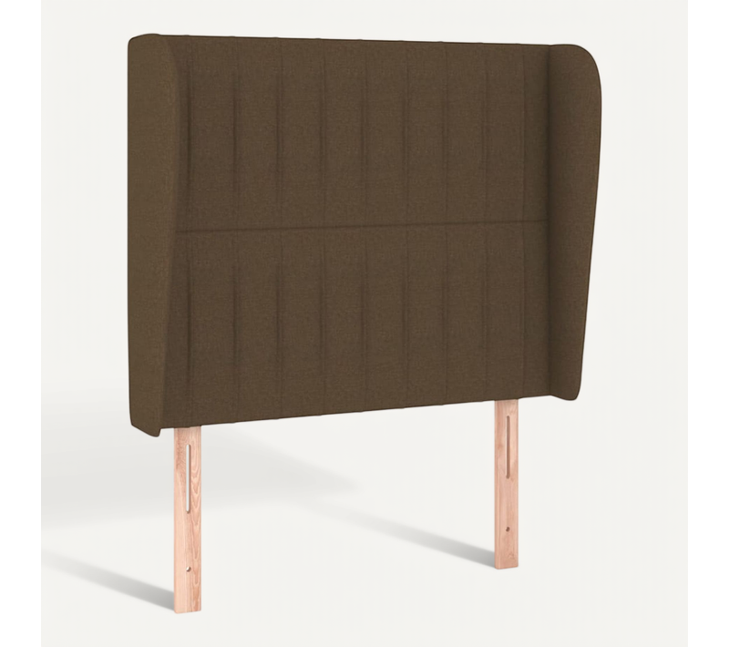 Tête De Lit Avec Oreilles Marron Foncé 93x23x118/128 Cm Tissu