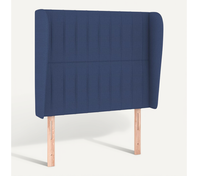 Tête De Lit Avec Oreilles Bleu 93x23x118/128 Cm Tissu