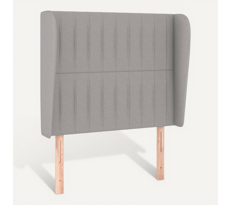Tête De Lit Avec Oreilles Gris Clair 103x23x118/128 Cm Tissu
