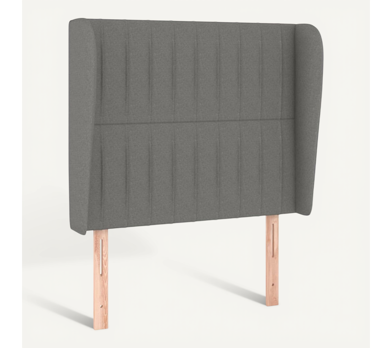 Tête De Lit Avec Oreilles Gris Foncé 103x23x118/128 Cm Tissu