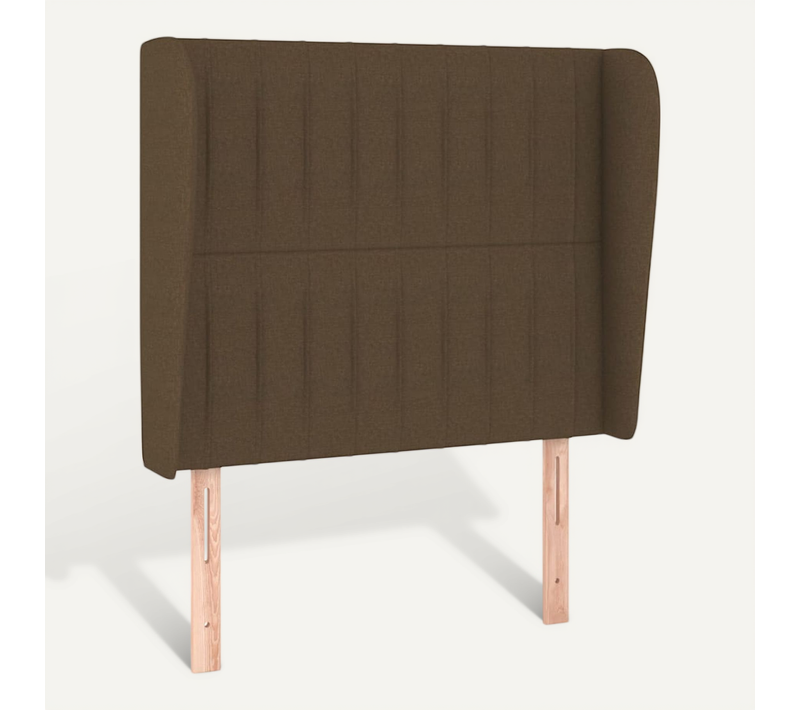 Tête De Lit Avec Oreilles Marron Foncé 103x23x118/128 Cm Tissu