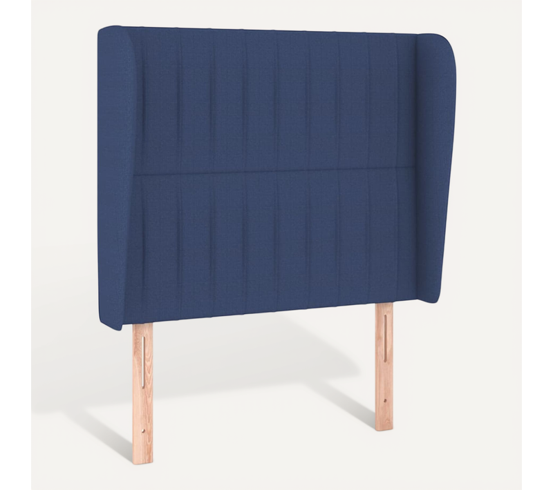 Tête De Lit Avec Oreilles Bleu 103x23x118/128 Cm Tissu