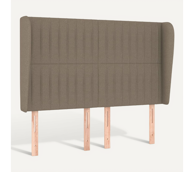 Tête De Lit Avec Oreilles Taupe 147x23x118/128 Cm Tissu
