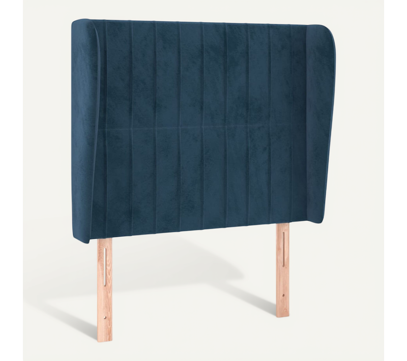 Tête De Lit Avec Oreilles Bleu Foncé 83x23x118/128 Cm Velours