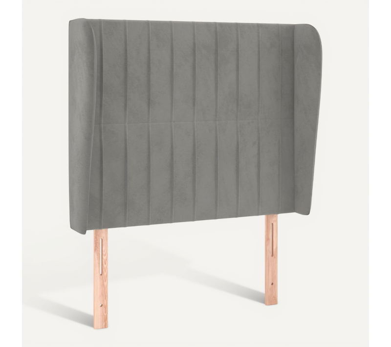 Tête De Lit Avec Oreilles Gris Clair 93x23x118/128 Cm Velours