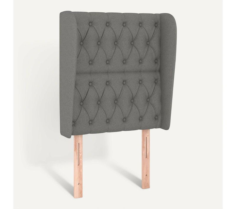 Tête De Lit Avec Oreilles Gris Foncé 83x23x118/128 Cm Tissu