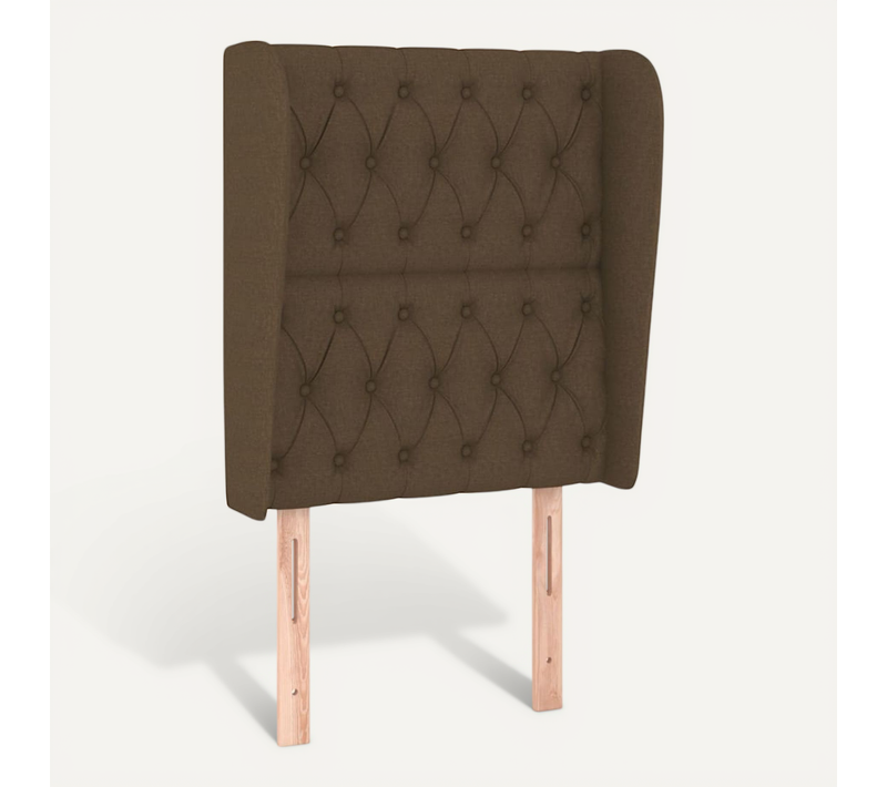 Tête De Lit Avec Oreilles Marron Foncé 83x23x118/128 Cm Tissu