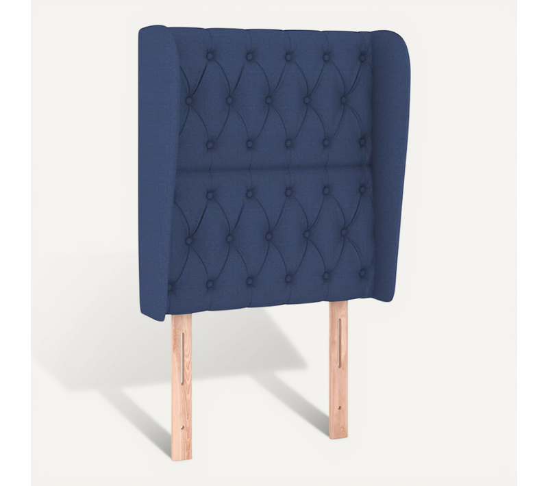 Tête De Lit Avec Oreilles Bleu 83x23x118/128 Cm Tissu