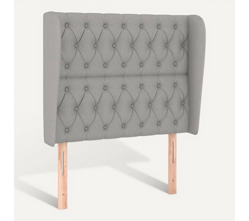 Tête De Lit Avec Oreilles Gris Clair 103x23x118/128 Cm Tissu