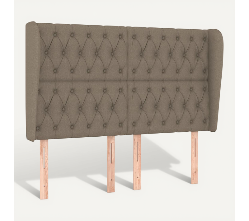 Tête De Lit Avec Oreilles Taupe 147x23x118/128 Cm Tissu