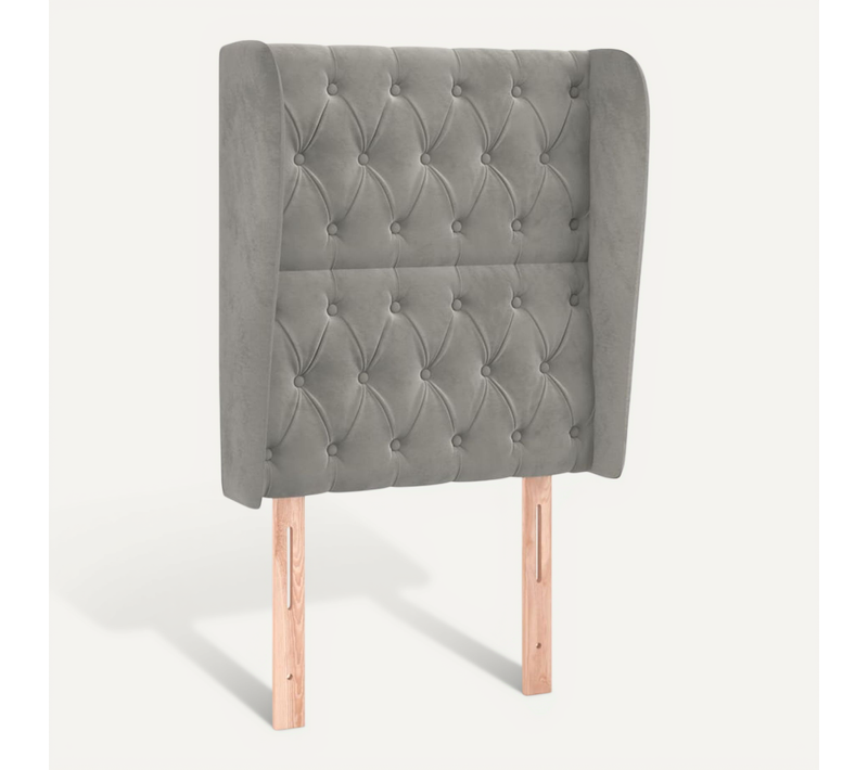 Tête De Lit Avec Oreilles Gris Clair 83x23x118/128 Cm Velours