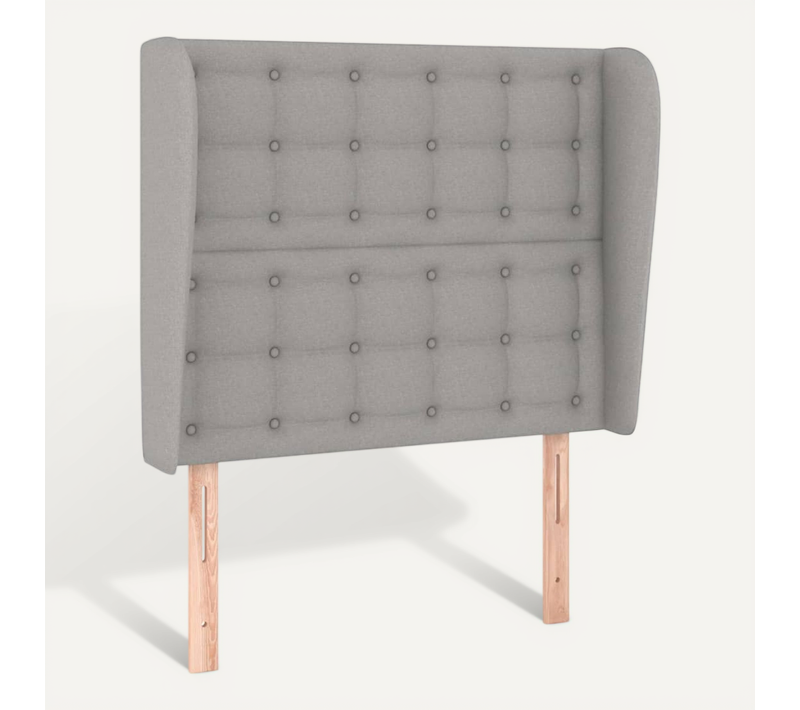 Tête De Lit Avec Oreilles Gris Clair 83x23x118/128 Cm Tissu