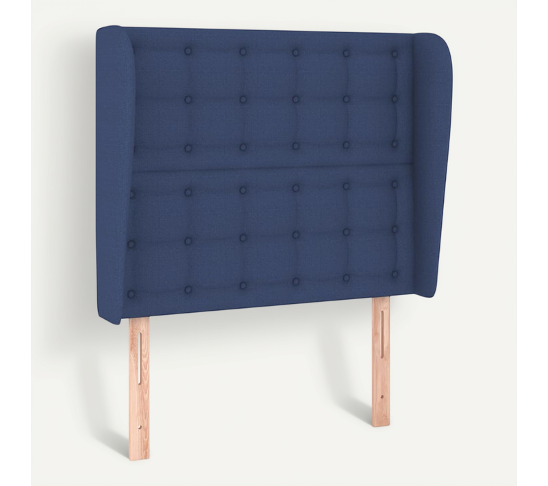 Tête De Lit Avec Oreilles Bleu 83x23x118/128 Cm Tissu