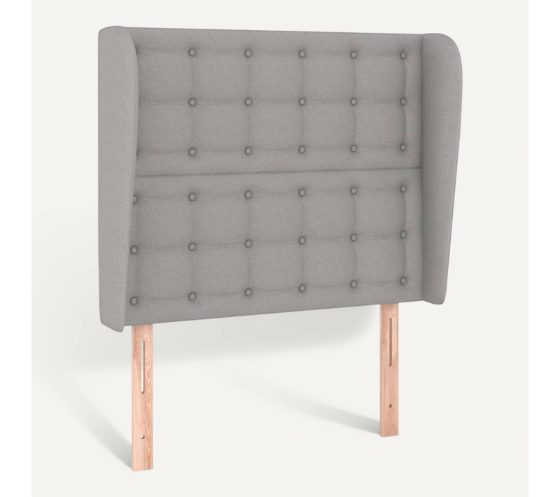 Tête De Lit Avec Oreilles Gris Clair 93x23x118/128 Cm Tissu
