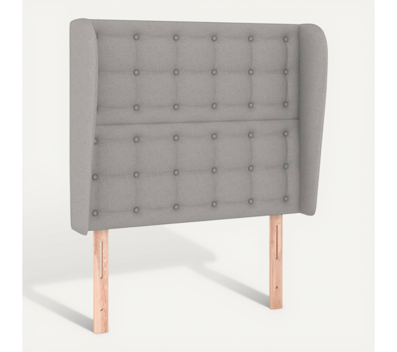 Tête De Lit Avec Oreilles Gris Clair 103x23x118/128 Cm Tissu