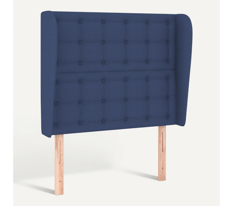 Tête De Lit Avec Oreilles Bleu 103x23x118/128 Cm Tissu