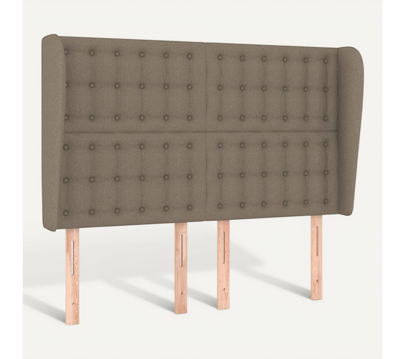 Tête De Lit Avec Oreilles Taupe 147x23x118/128 Cm Tissu
