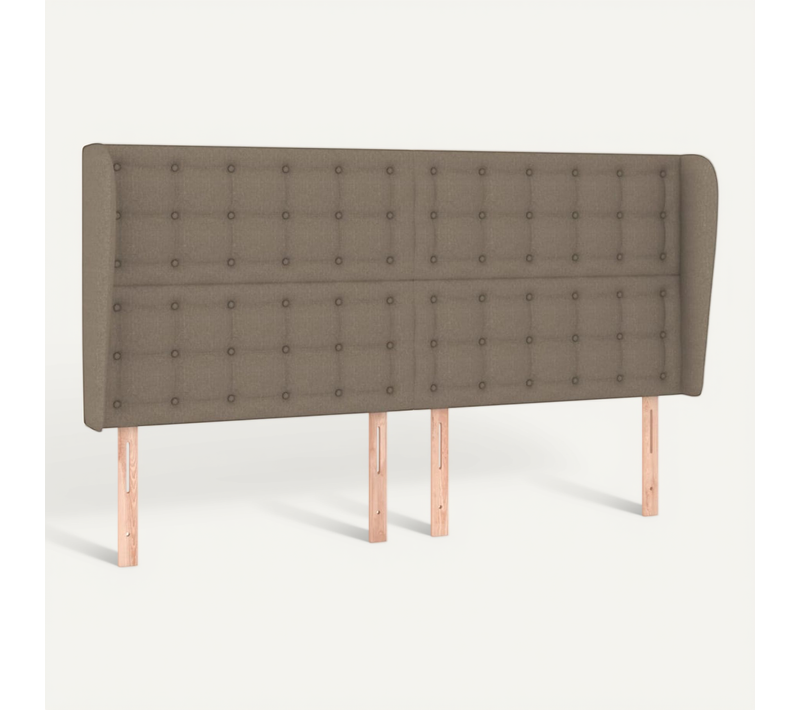 Tête De Lit Avec Oreilles Taupe 183x23x118/128 Cm Tissu