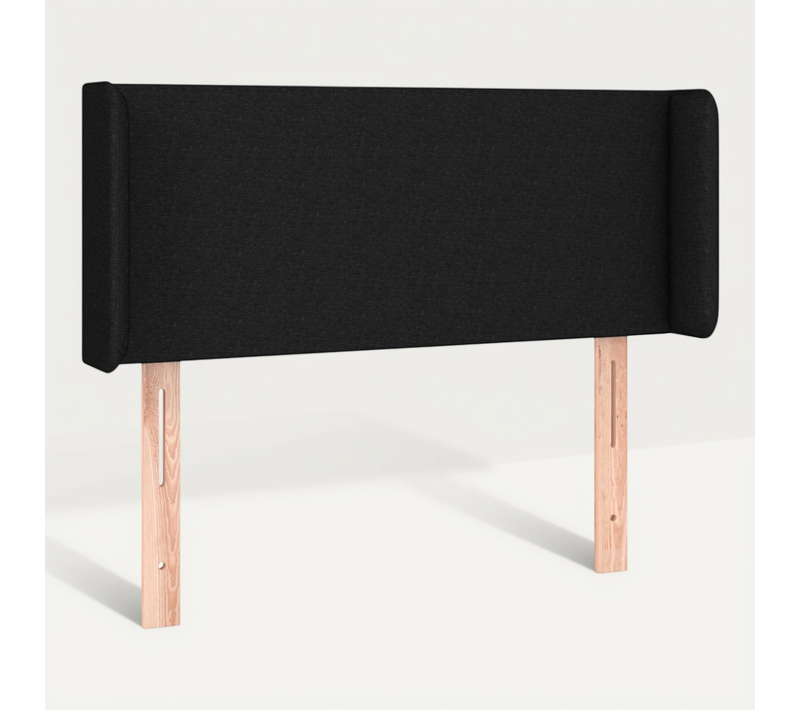 Tête De Lit Avec Oreilles Noir 83x16x78/88 Cm Tissu
