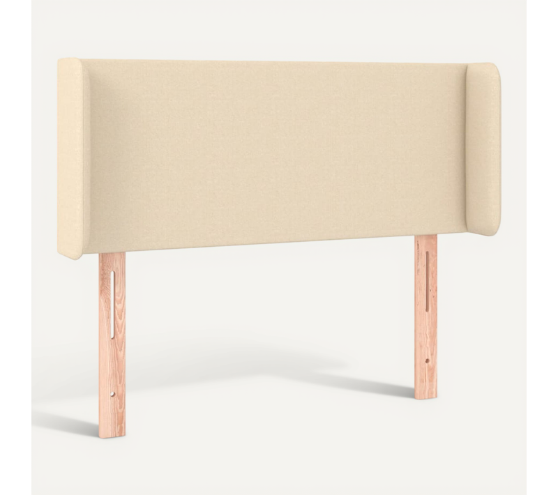 Tête De Lit Avec Oreilles Crème 103x16x78/88 Cm Tissu