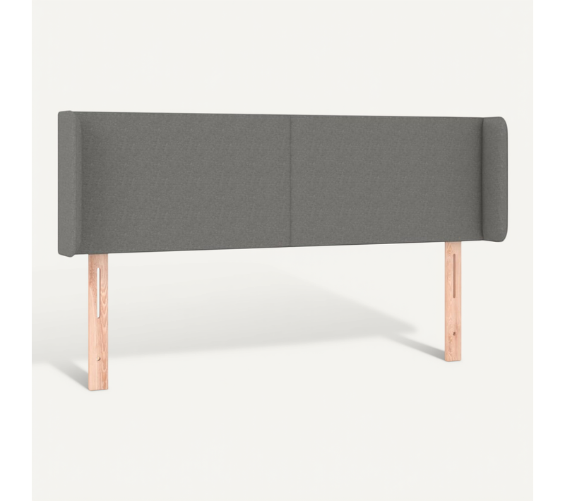Tête De Lit Avec Oreilles Gris Foncé 147x16x78/88 Cm Tissu