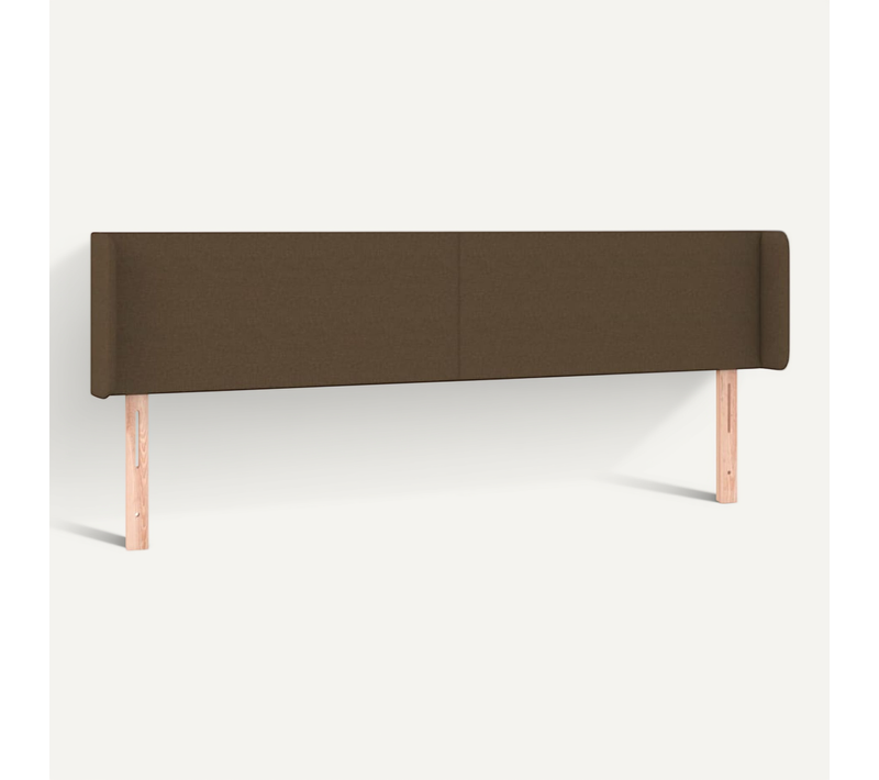 Tête De Lit Avec Oreilles Marron Foncé 163x16x78/88 Cm Tissu