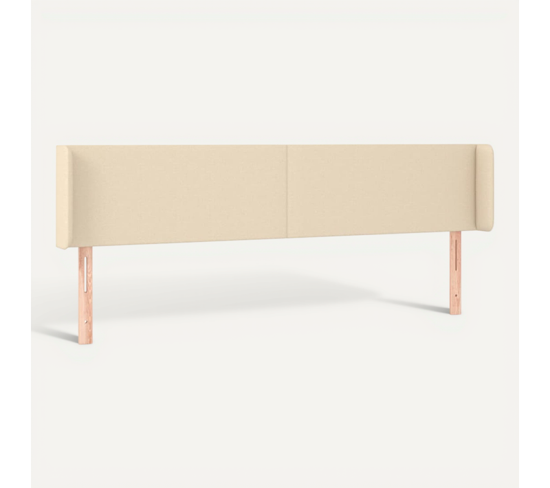 Tête De Lit Avec Oreilles Crème 163x16x78/88 Cm Tissu