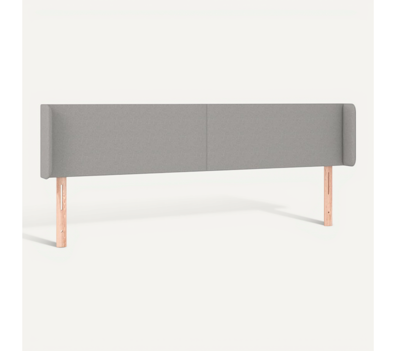 Tête De Lit Avec Oreilles Gris Clair 183x16x78/88 Cm Tissu
