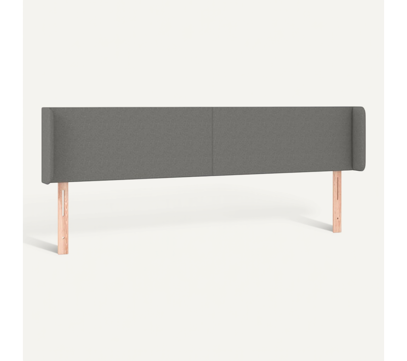 Tête De Lit Avec Oreilles Gris Foncé 183x16x78/88 Cm Tissu